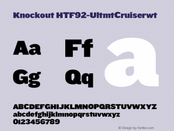 Knockout-HTF92-UltmtCruiserwt Version 001.000 Font Sample