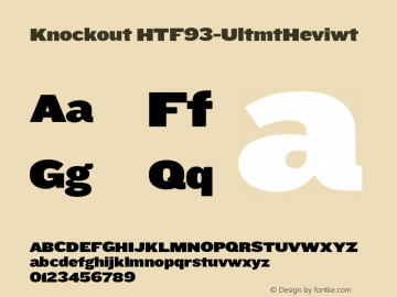 Knockout-HTF93-UltmtHeviwt Version 001.000 Font Sample
