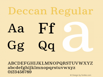 Deccan-Regular4 Version 1.001;PS 1.0;hotconv 1.0.81;makeotf.lib2.5.63406;com.myfonts.easy.indian-type-foundry.deccan.medium.wfkit2.version.4pmo Font Sample