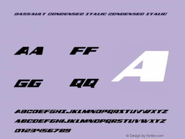 Dassault Condensed Italic Version 1.1; 2018 Font Sample