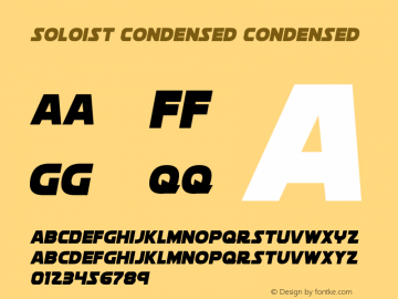 Soloist Condensed Version 1.2; 2018 Font Sample