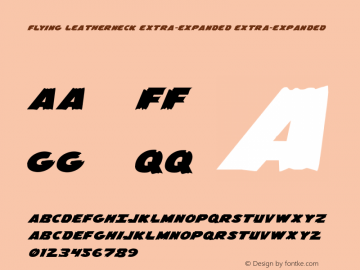 Flying Leatherneck Extra-expanded Version 2.0; 2012 Font Sample