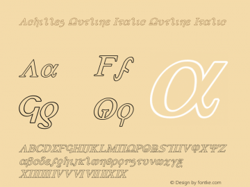 Achilles Outline Italic Version 3.0; 2018图片样张