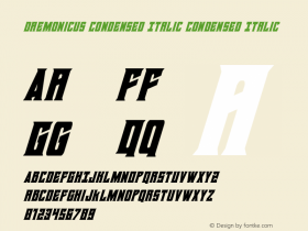 Daemonicus Condensed Italic Version 2.0; 2019; initial release图片样张