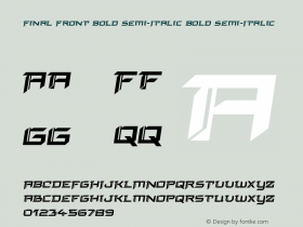 Final Front Bold Semi-Italic Version 1.0; 2019 Font Sample