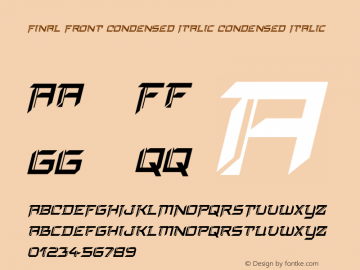 Final Front Condensed Italic Version 1.0; 2019 Font Sample