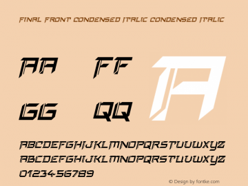 Final Front Condensed Italic Version 1.0; 2019图片样张