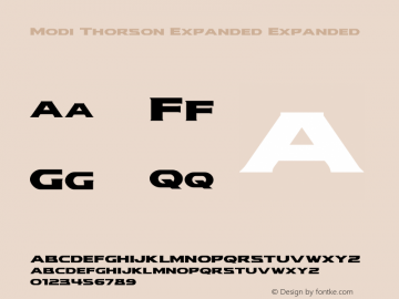 Modi Thorson Expanded Version 1.2; 2019 Font Sample