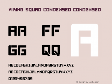 Viking Squad Condensed Version 2.0; 2019 Font Sample