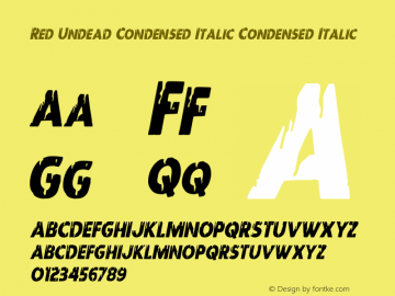 Red Undead Condensed Italic Version 1.0; 2016图片样张