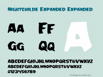 Nightchilde Expanded Version 1.0; 2013 Font Sample