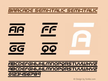 Barcade Semi-Italic Version 1.0; 2018图片样张