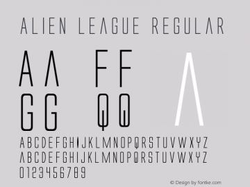 Alien League Regular Version 2.0; 2013 Font Sample