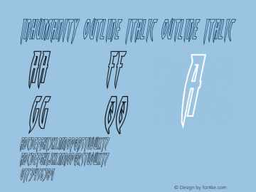 Inhumanity Outline Italic Version 1.0; 2014 Font Sample