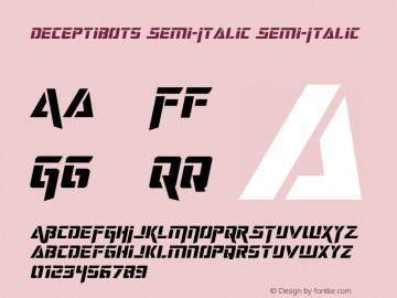 Deceptibots Semi-Italic Version 1.0; 2019图片样张