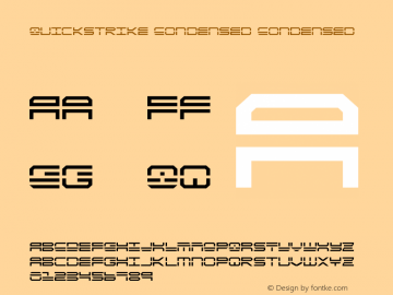 QuickStrike Condensed Version 3.0; 2019 Font Sample