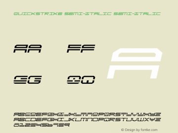 QuickStrike Semi-Italic Version 3.0; 2019图片样张