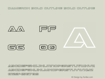 Dameron Bold Outline Version 1.0; 2016图片样张