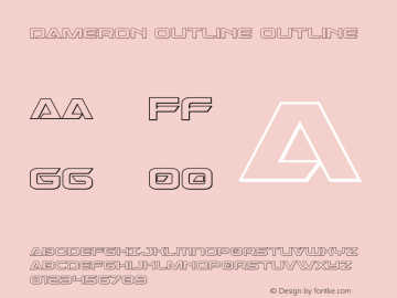 Dameron Outline Version 1.0; 2016 Font Sample