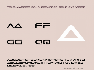 Tele-Marines Bold Expanded Version 3.0; 2015 Font Sample