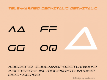 Tele-Marines Semi-Italic Version 3.0; 2015 Font Sample