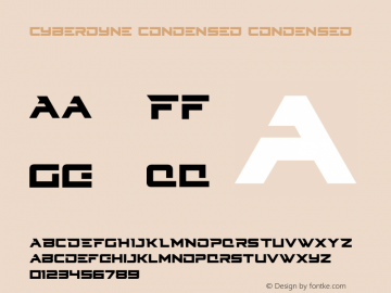 Cyberdyne Condensed Version 1.0; 2015 Font Sample
