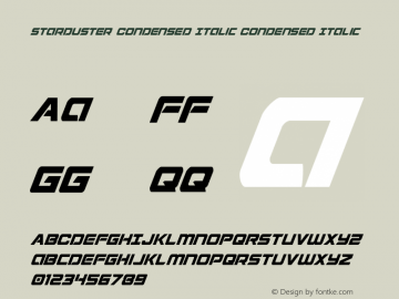 Starduster Condensed Italic Version 3.0; 2016图片样张