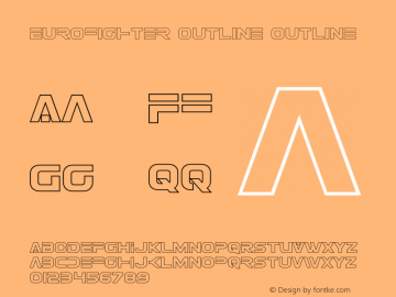 Eurofighter Outline Version 1.0; 2015 Font Sample