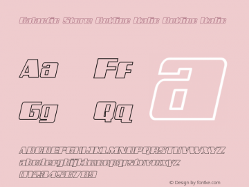 Galactic Storm Outline Italic Version 1.0; 2014 Font Sample