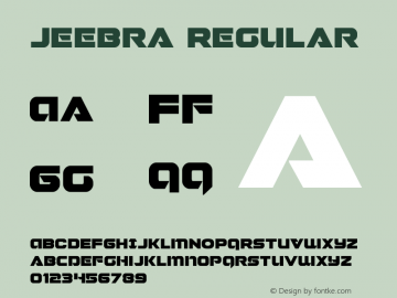 Jeebra Version 1.0; 2018 Font Sample