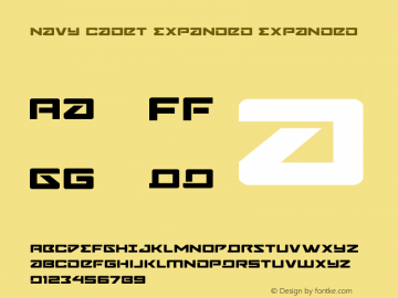 Navy Cadet Expanded Version 1.0; 2015 Font Sample