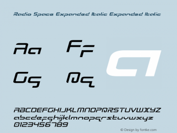 Radio Space Expanded Italic Version 3.0; 2015图片样张