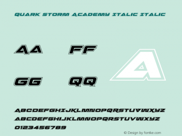 Quark Storm Academy Italic Version 1.0; 2013图片样张