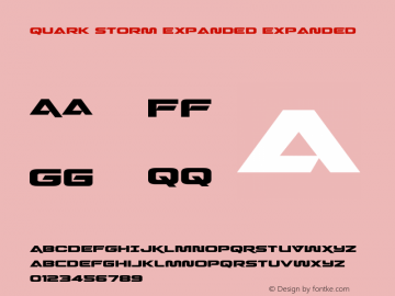 Quark Storm Expanded Version 1.0; 2013 Font Sample