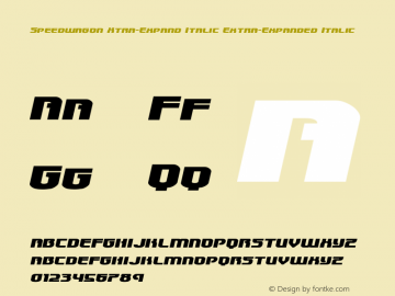 Speedwagon Xtra-Expand Italic Version 1.0; 2015图片样张