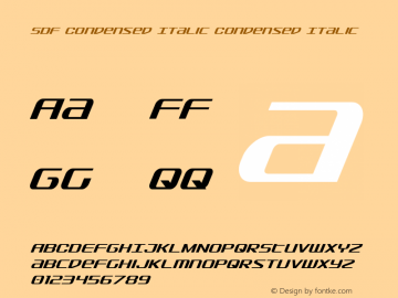 SDF Condensed Italic Version 2.0; 2015图片样张