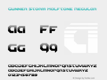 Gunner Storm Halftone Version 1.0; 2013 Font Sample