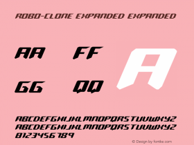 Robo-Clone Expanded Version 1.0; 2018 Font Sample