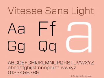 VitesseSans-Light 1.002 Font Sample