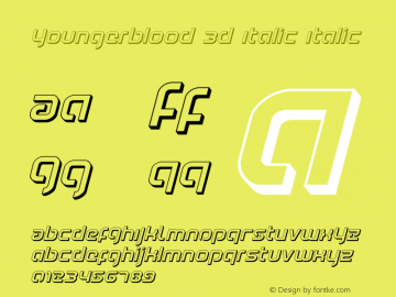 Youngerblood 3D Italic Version 1.0; 2015图片样张