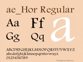 ae_Hor Regular Version 1; May 20, 2003 Font Sample