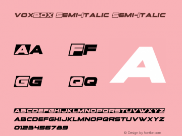 voxBOX Semi-Italic Version 2.0; 2017;图片样张