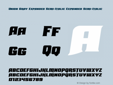 Union Gray Expanded Semi-Italic Version 1.0; 2015图片样张