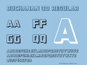 Buchanan 3D Version 2.0; 2016 Font Sample