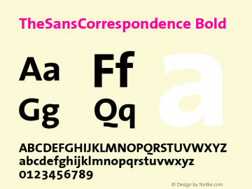 TheSansCorrespondence Bold Version 1.0 Font Sample