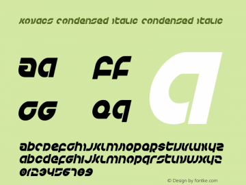 Kovacs Condensed Italic Version 2.0; 2016图片样张