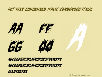 Hot Kiss Condensed Italic Version 1.0; 2014图片样张