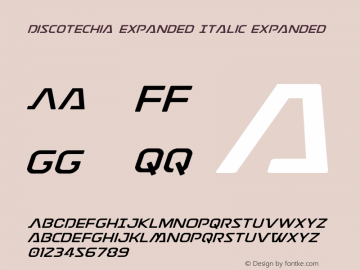 Discotechia Expanded Version 1.1; 2015 Font Sample