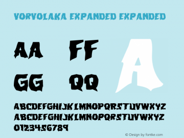 Vorvolaka Expanded Version 1.0; 2013 Font Sample
