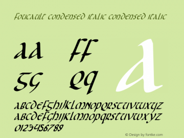 Foucault Condensed Italic 001.000 Font Sample